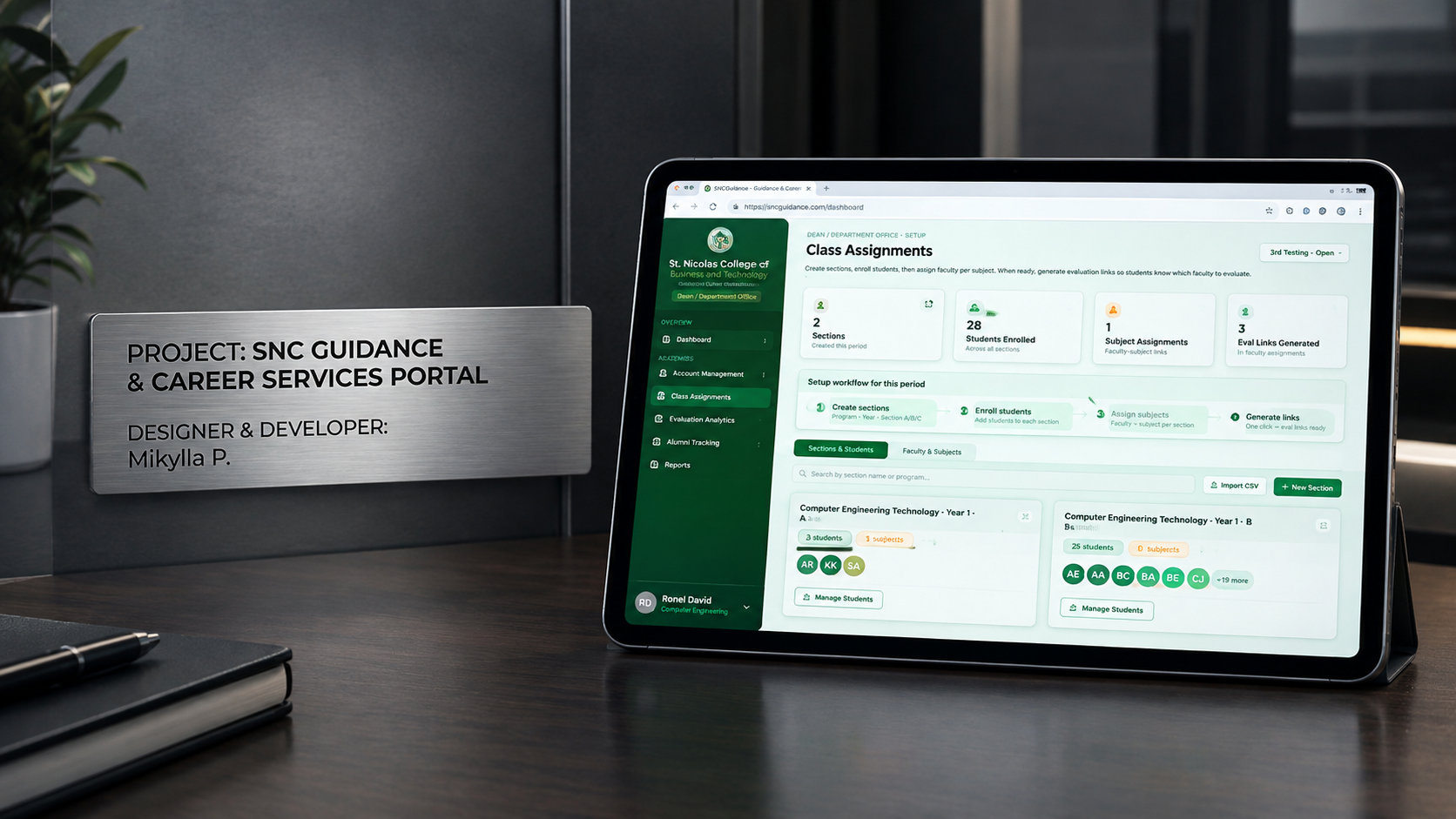 Online Guidance & Alumni Engagement System screenshot